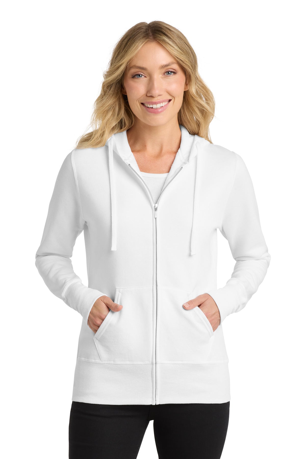Port & Co ™ Women's Core Fleece Full-Zip Hooded Sweatshirt. LPC78ZH