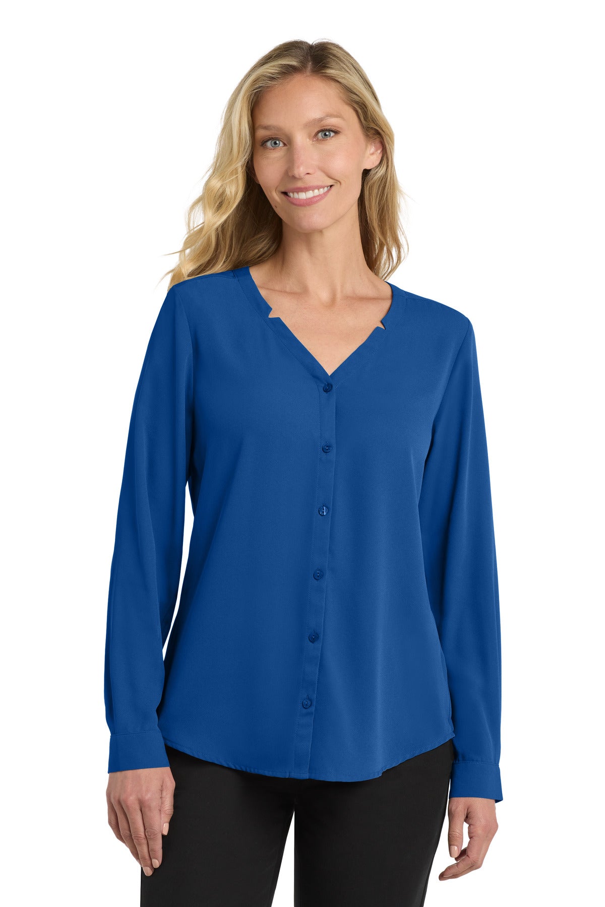 Port Authority ® Women's Long Sleeve Button-Front Blouse. LW700
