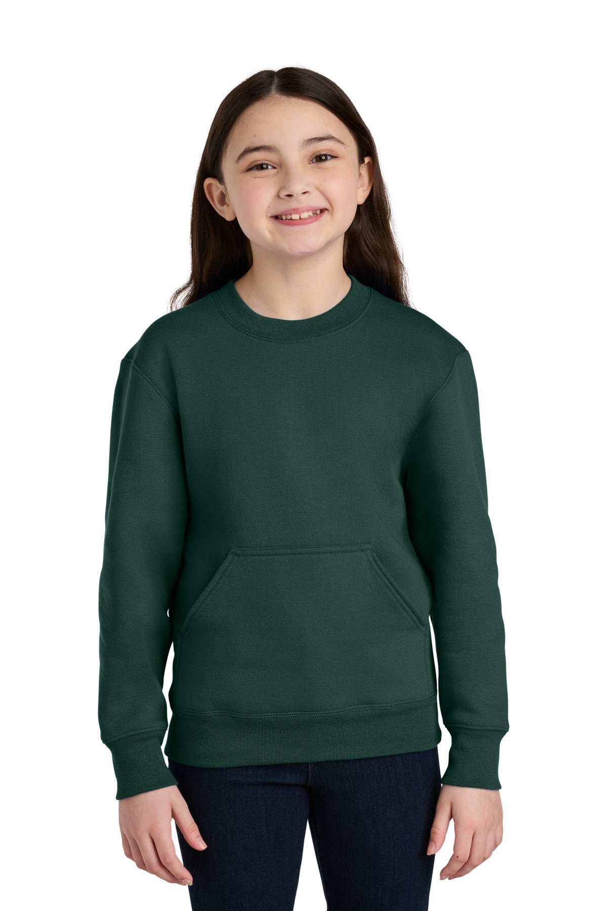 Port & Co ™  Youth Core Fleece Crewneck Pocket Sweatshirt PC78YPKT