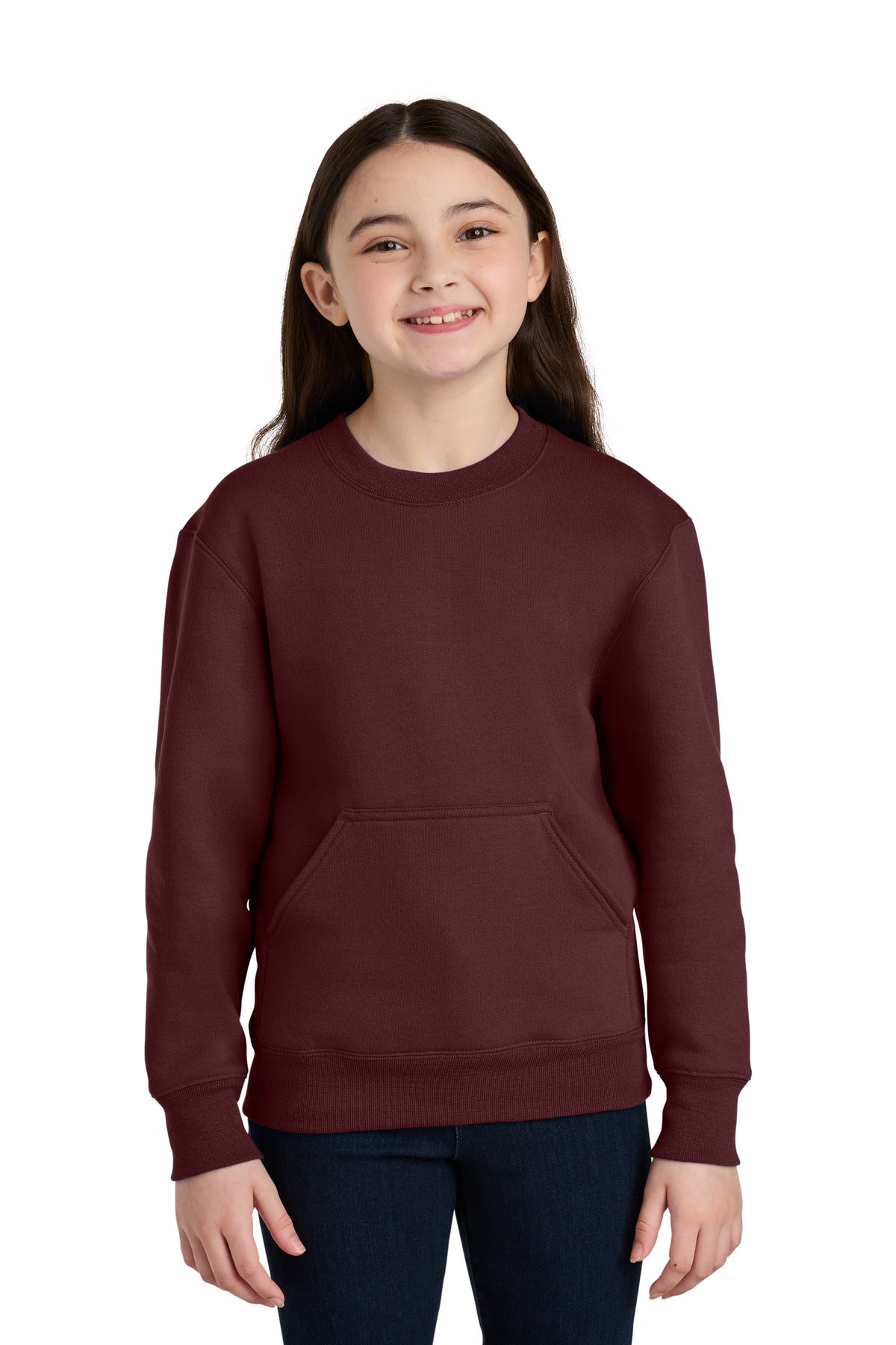 Port & Co ™  Youth Core Fleece Crewneck Pocket Sweatshirt PC78YPKT