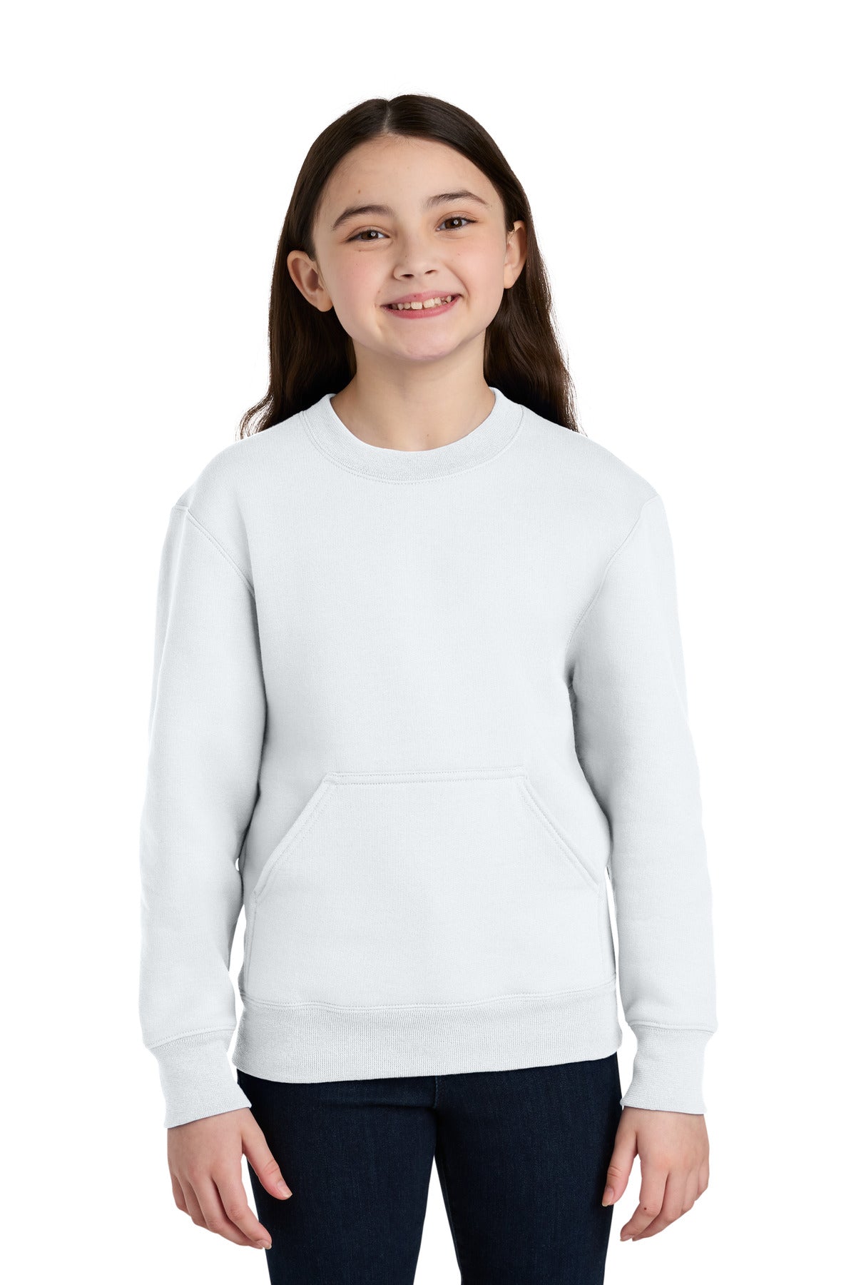 Port & Co ™  Youth Core Fleece Crewneck Pocket Sweatshirt PC78YPKT
