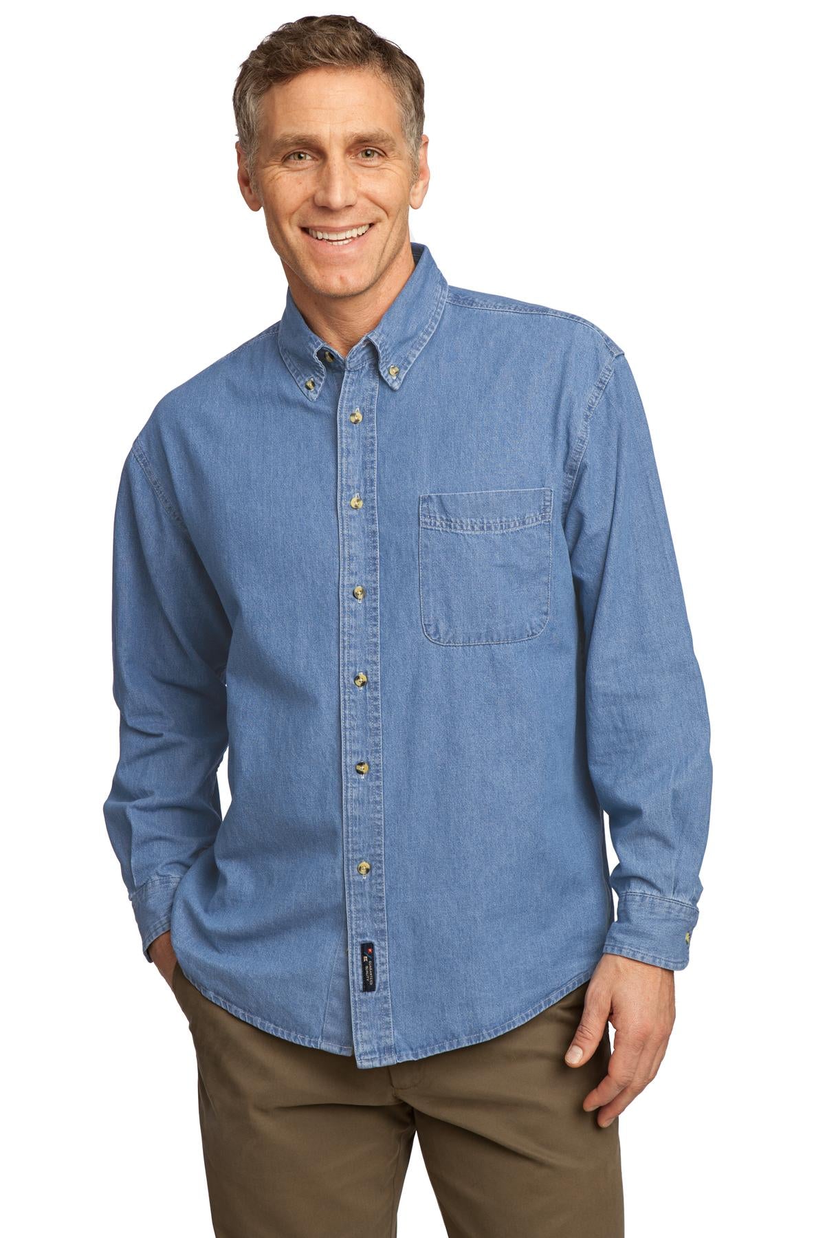 Port & Co ™  Long Sleeve Value Denim Shirt. SP10
